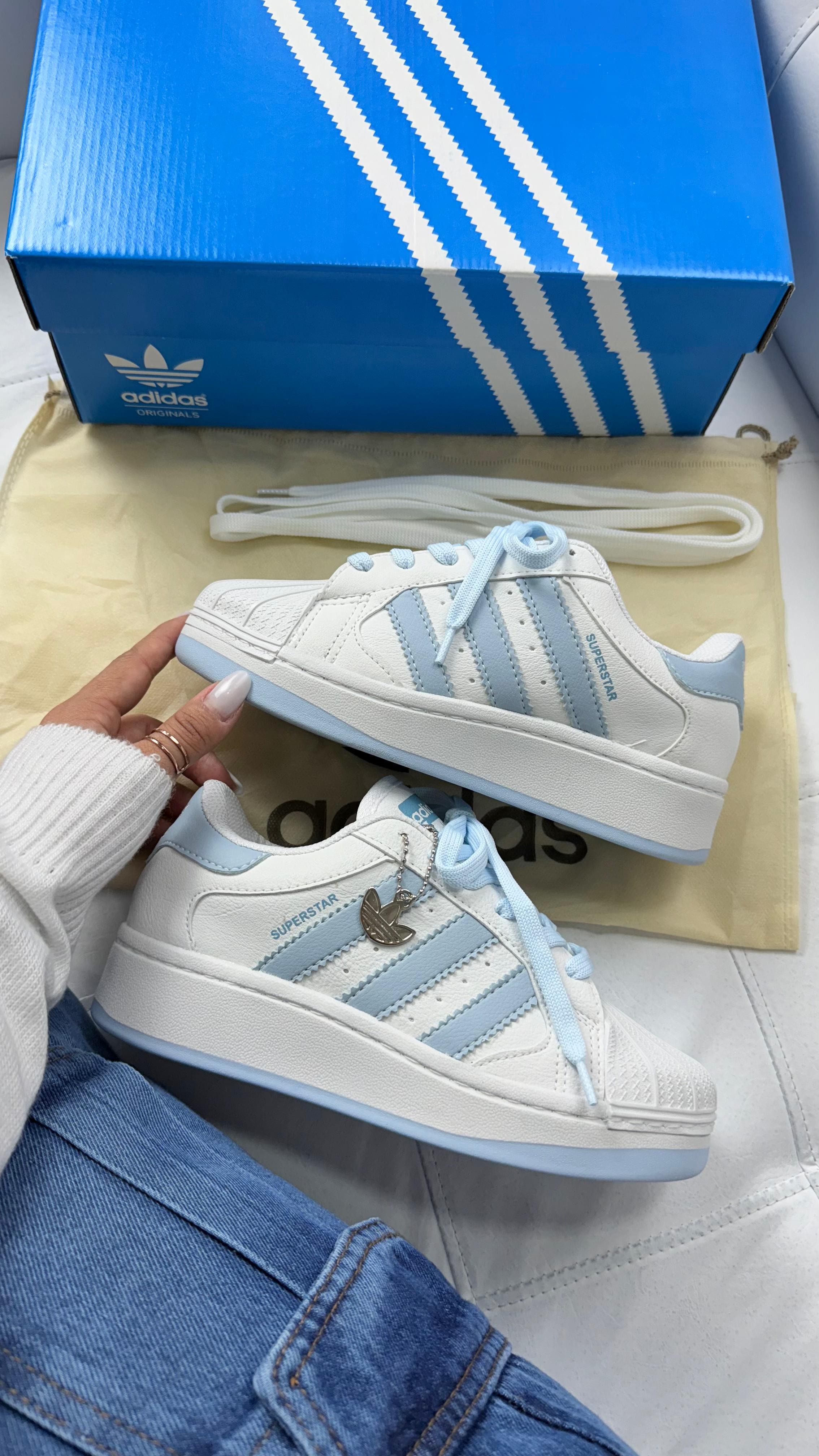 Super Star Plataforma Branco/Azul Bb