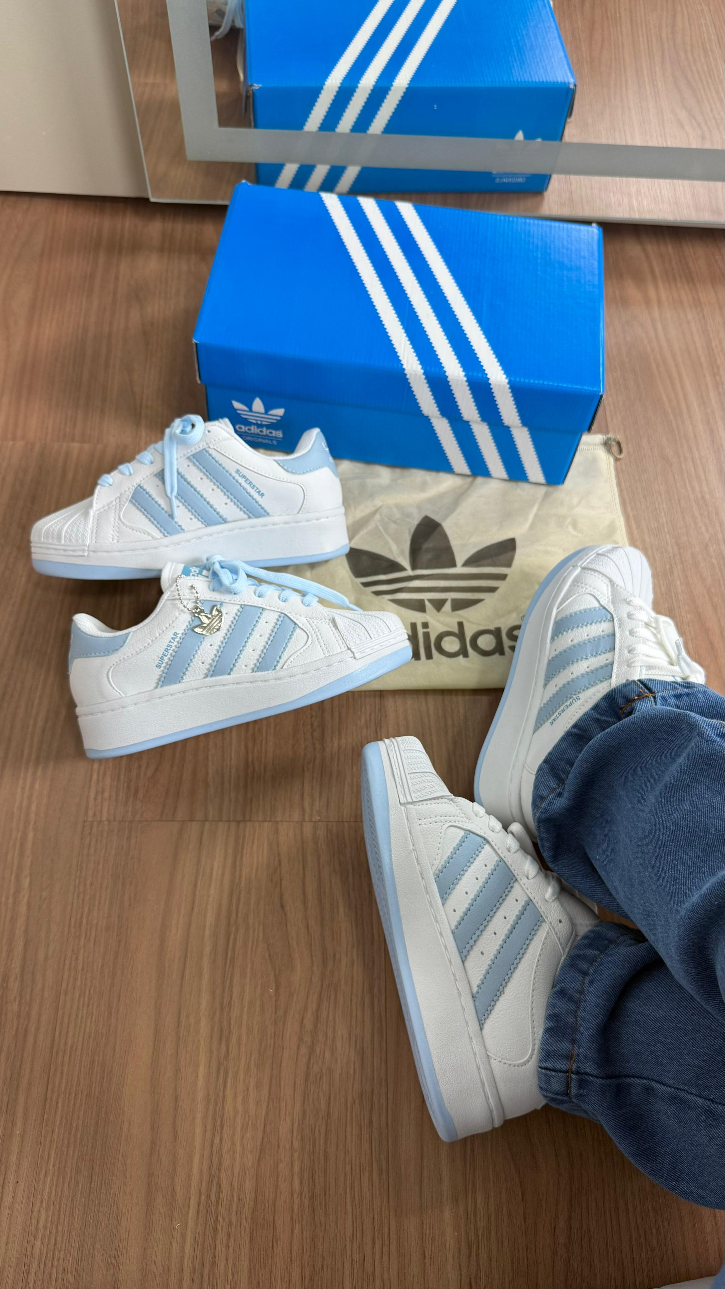 Super Star Plataforma Branco/Azul Bb