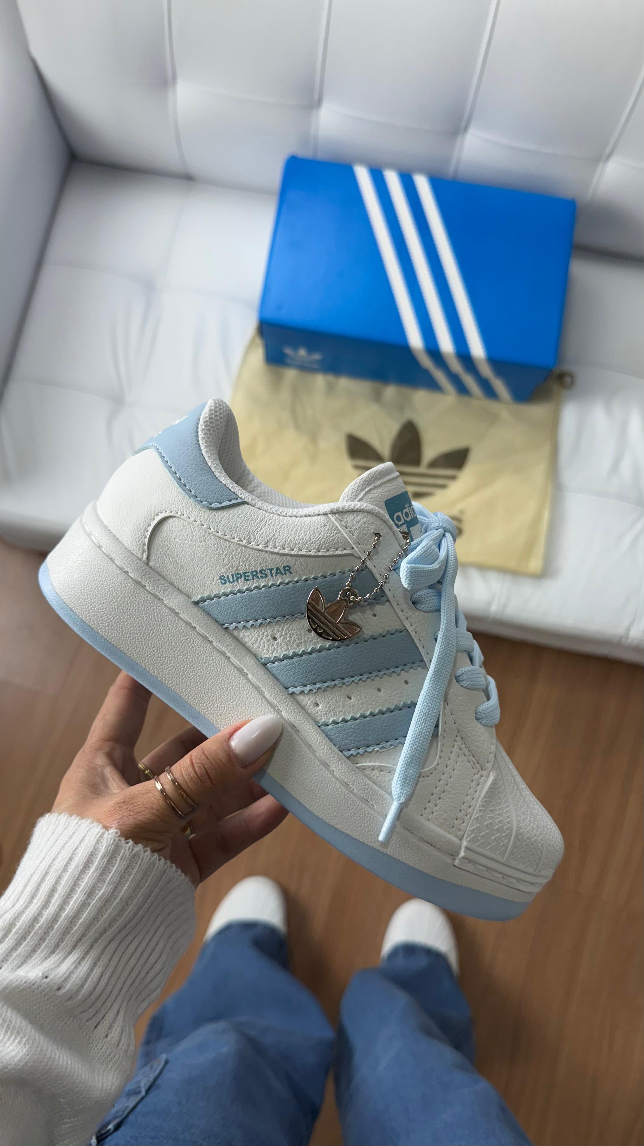 Super Star Plataforma Branco/Azul Bb