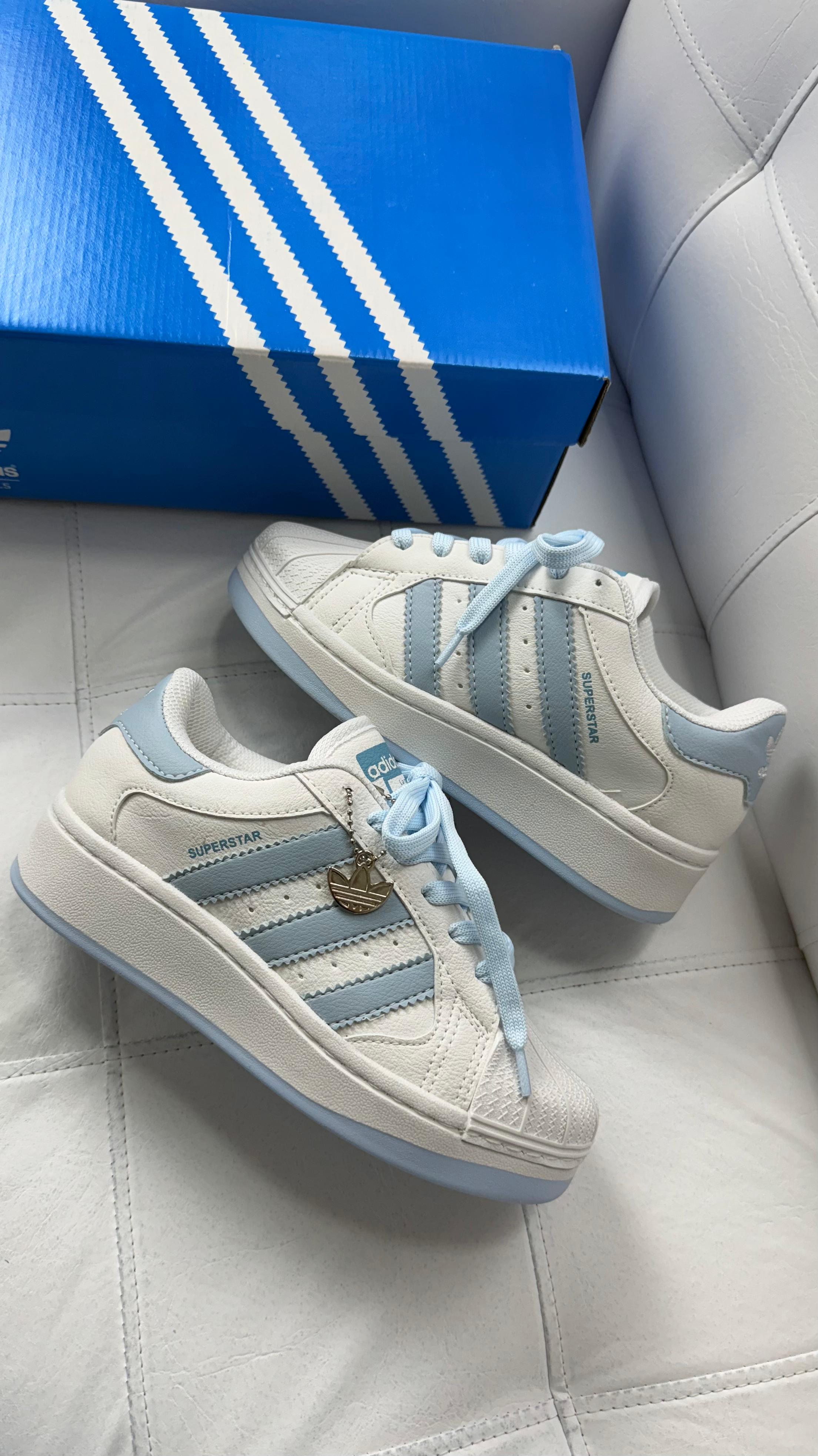 Super Star Plataforma Branco/Azul Bb