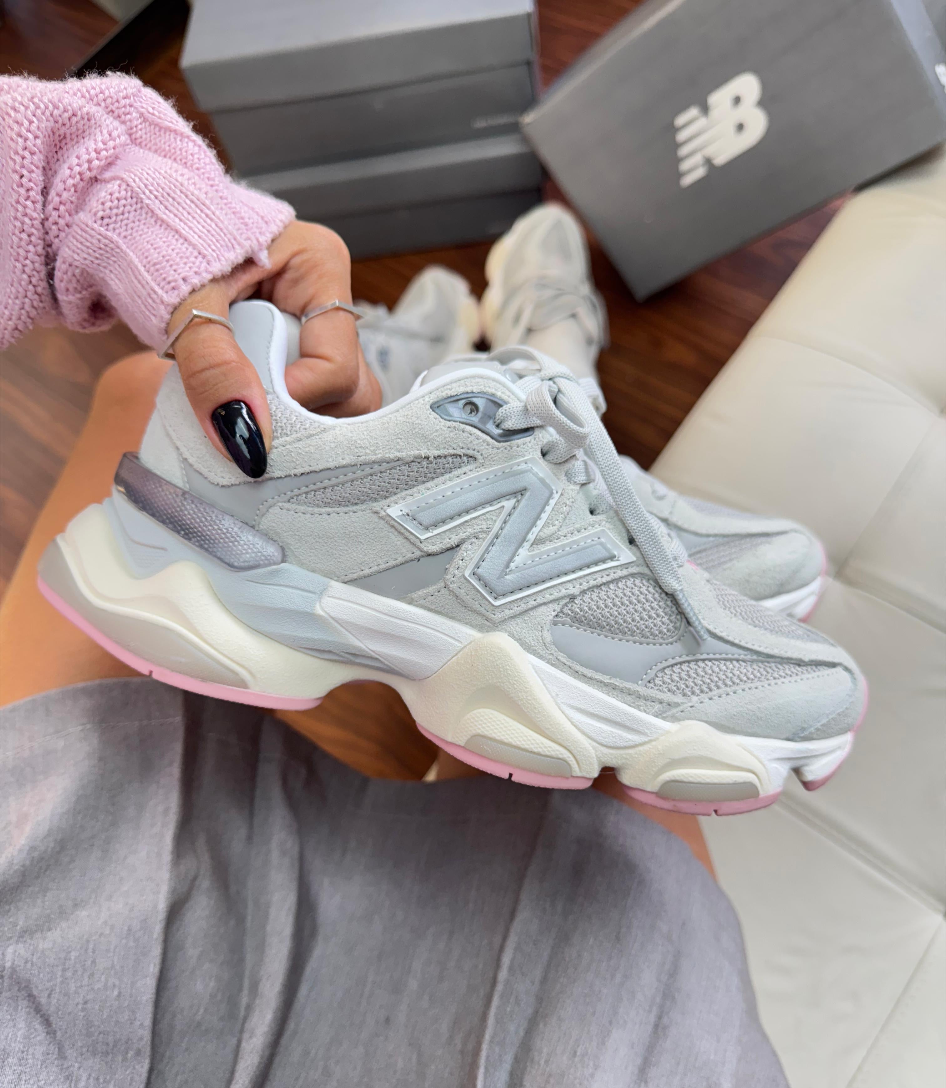 NB 9060 Couro Cinza/Rosa
