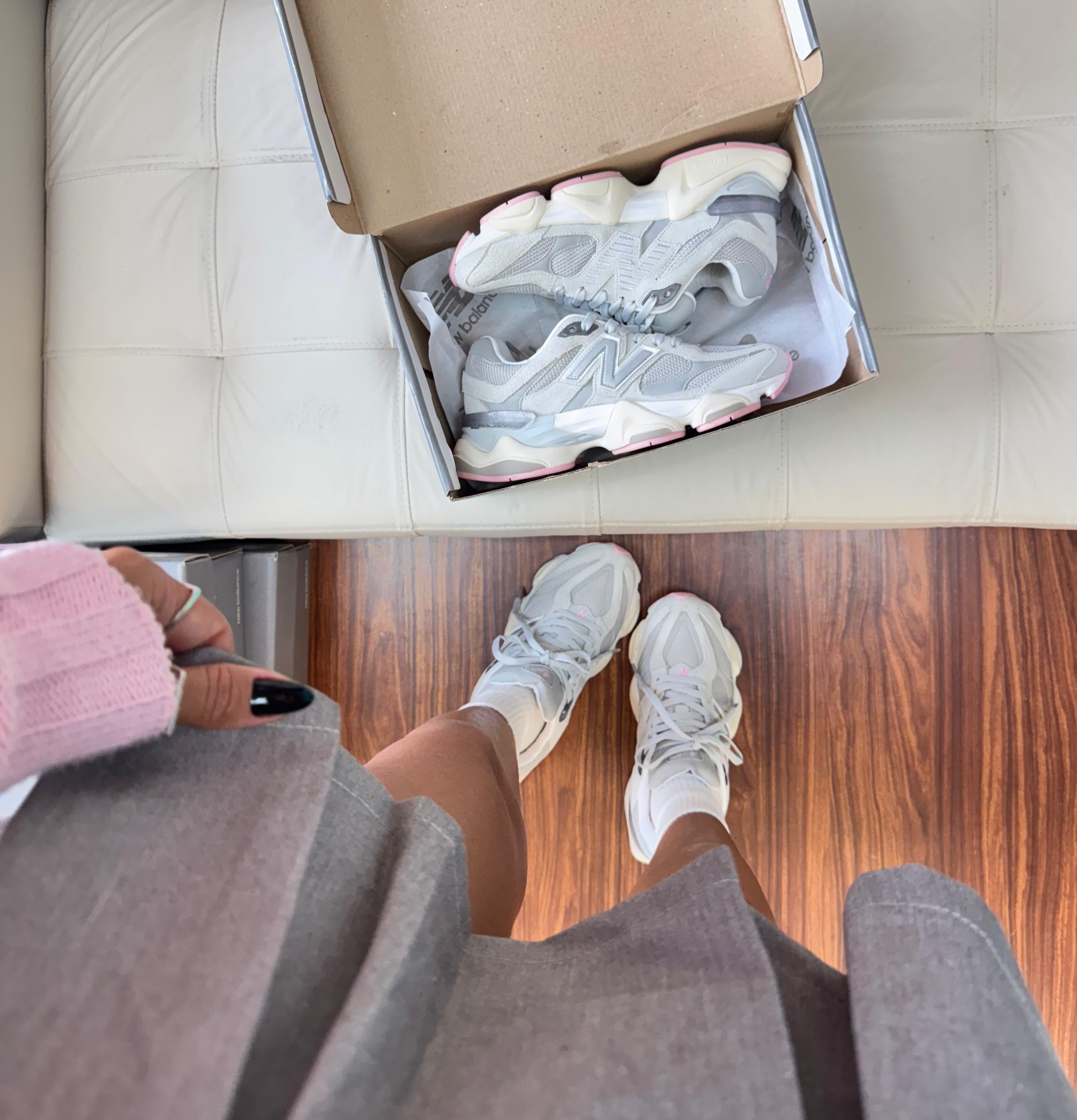NB 9060 Couro Cinza/Rosa