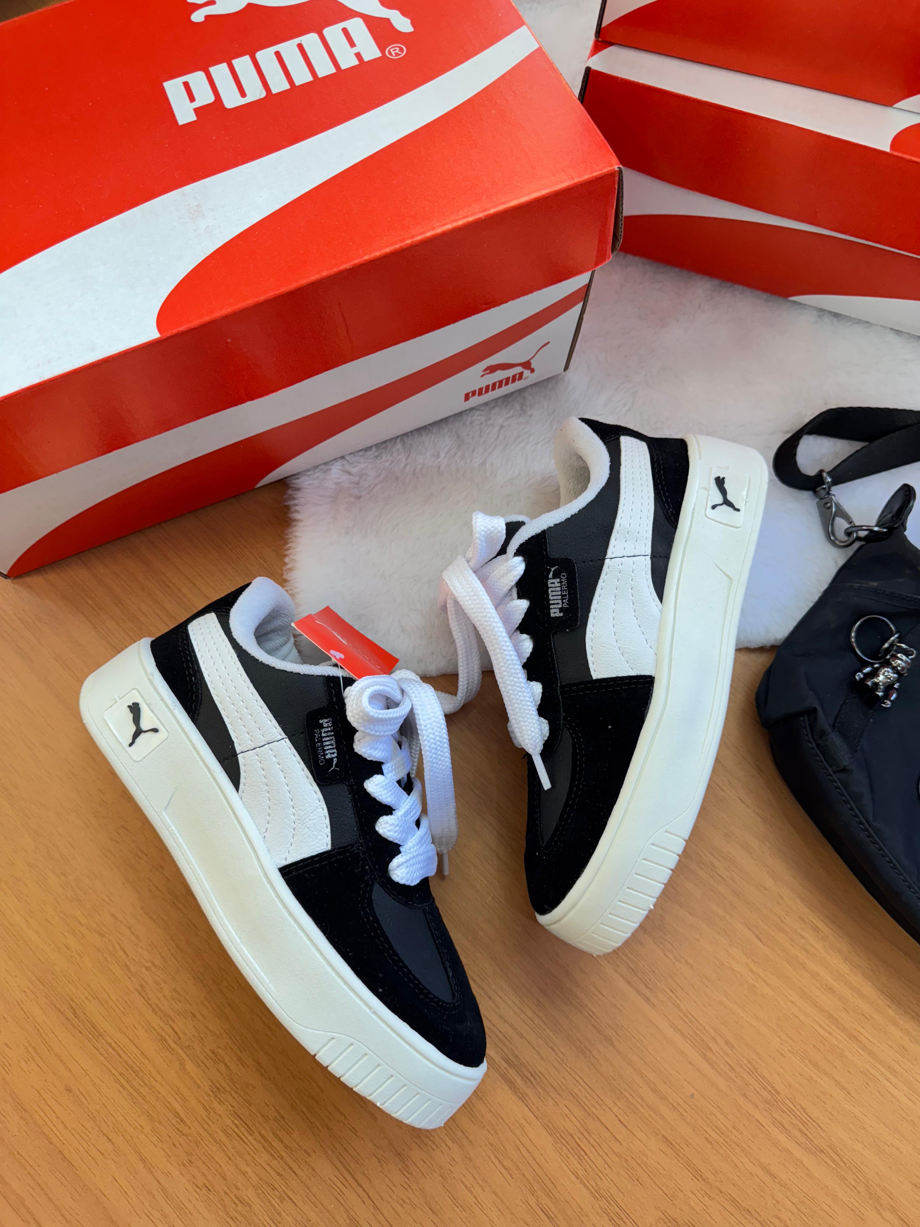 Puma Palermo Camurça Preto/Branco
