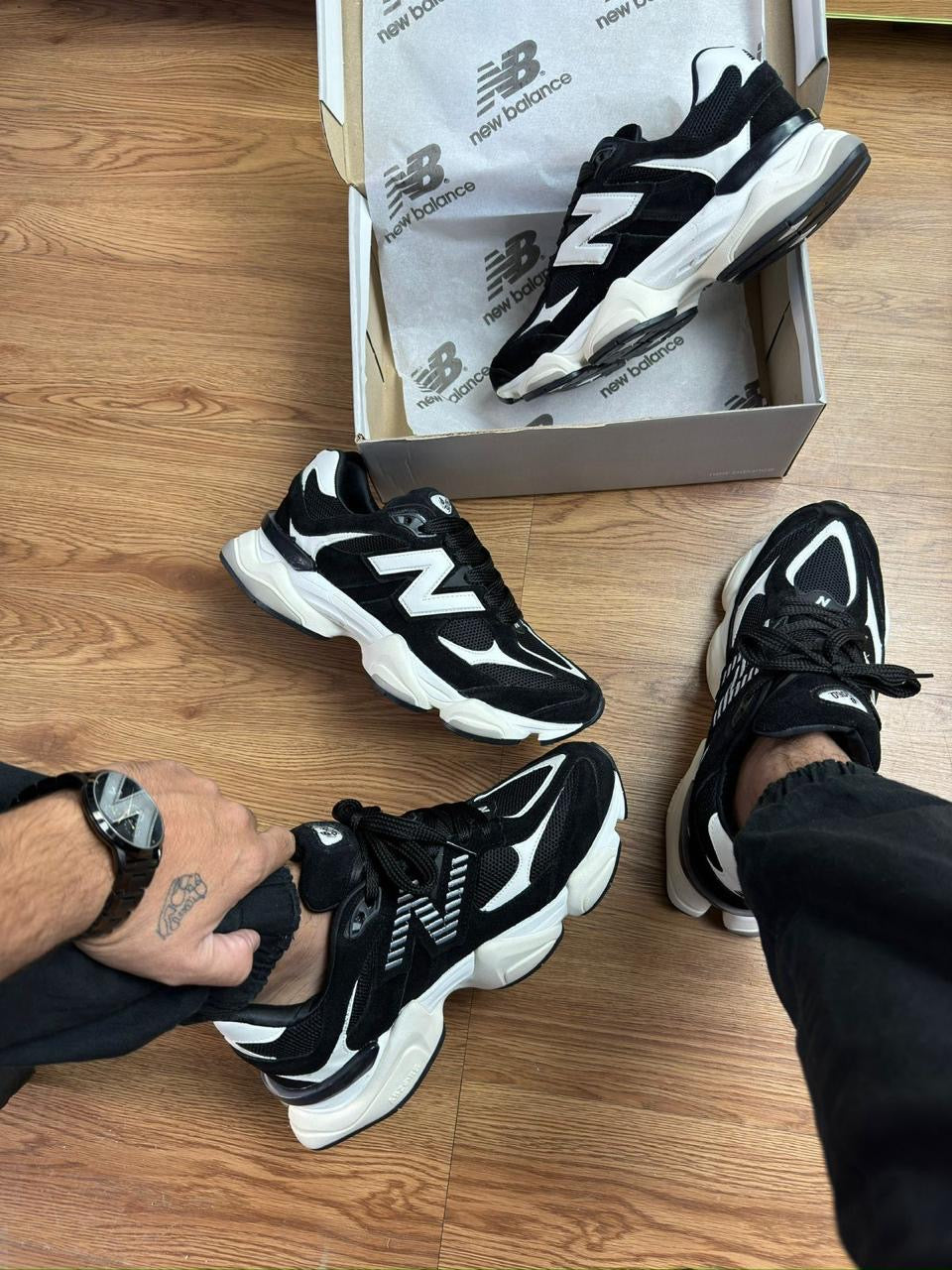 NB 9060 Dark White Couro