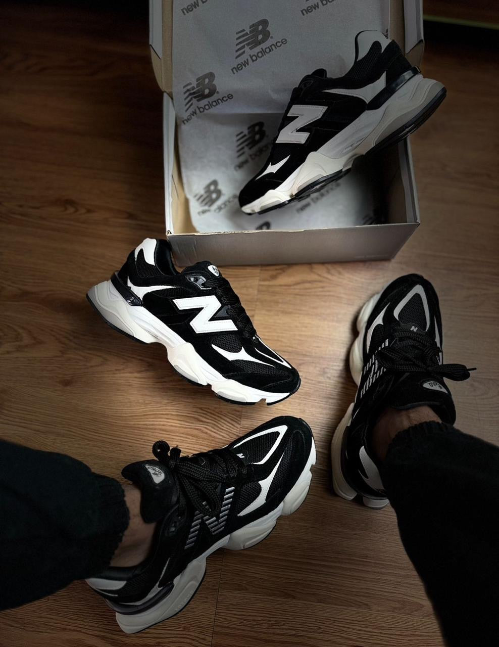 NB 9060 Dark White Couro
