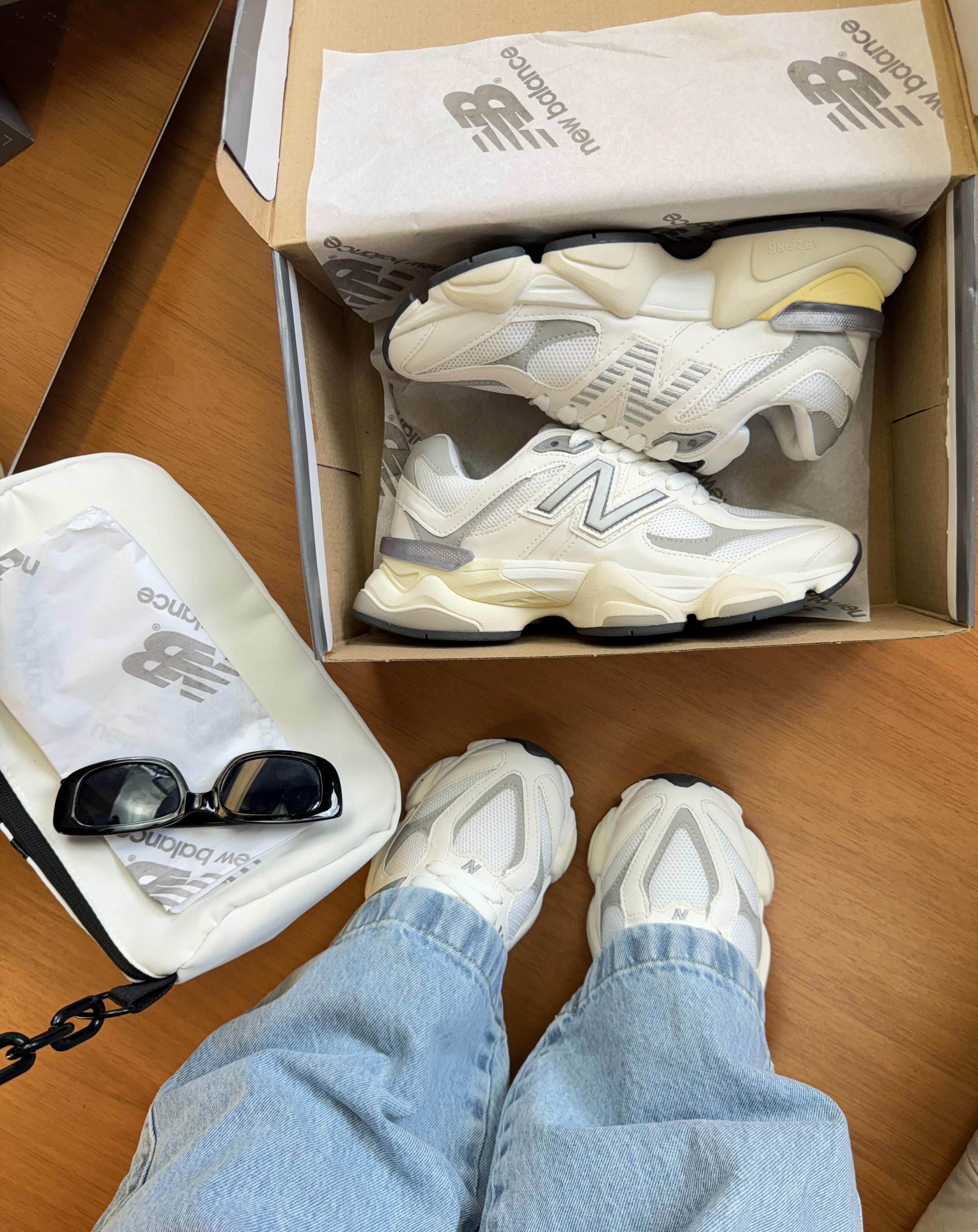 NB 9060 White Silver Couro