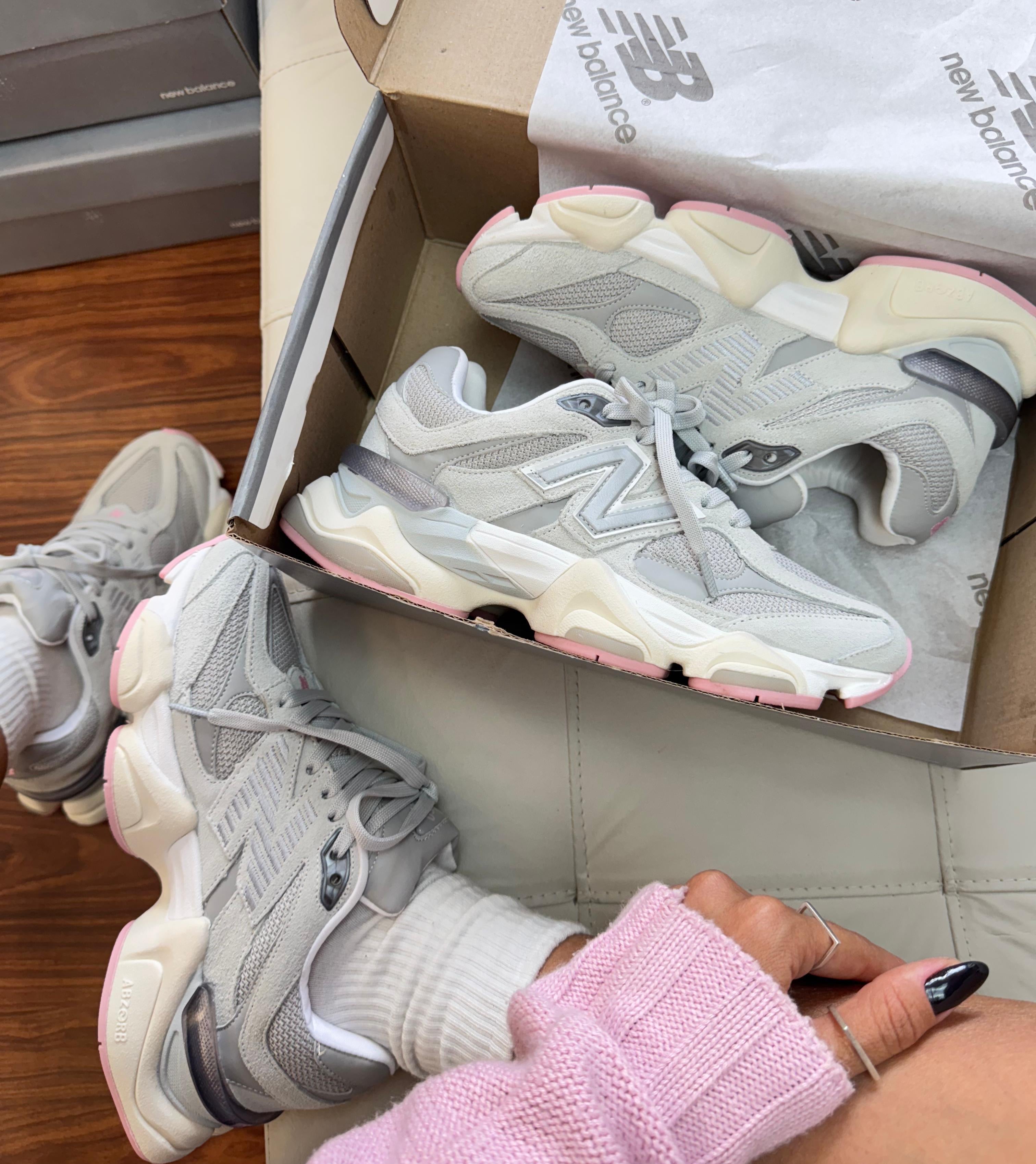 NB 9060 Couro Cinza/Rosa