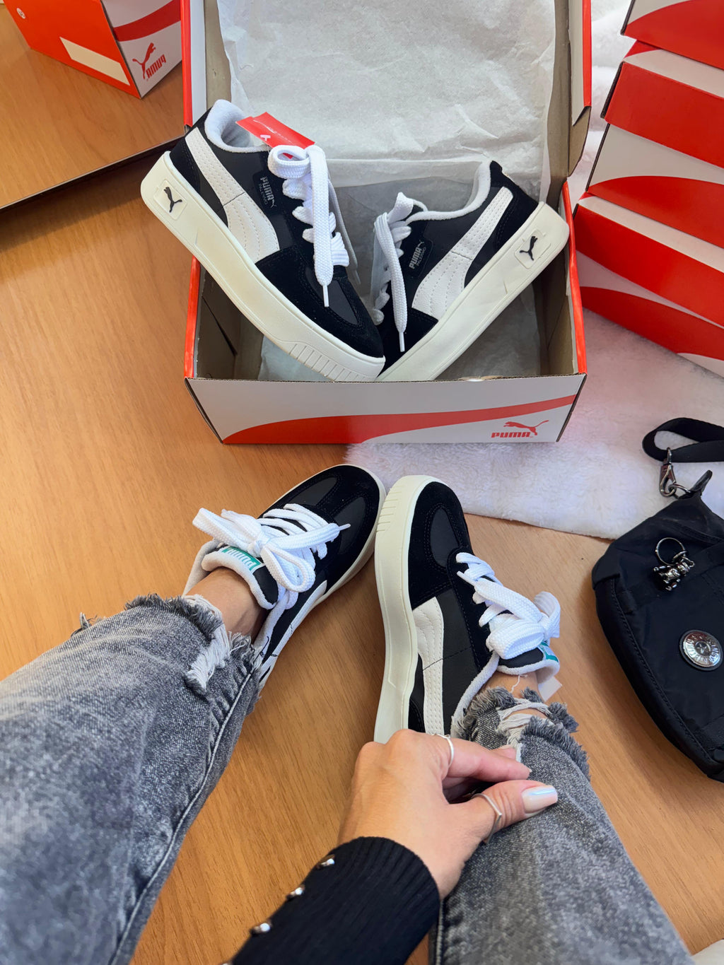 Puma Palermo Camurça Preto/Branco
