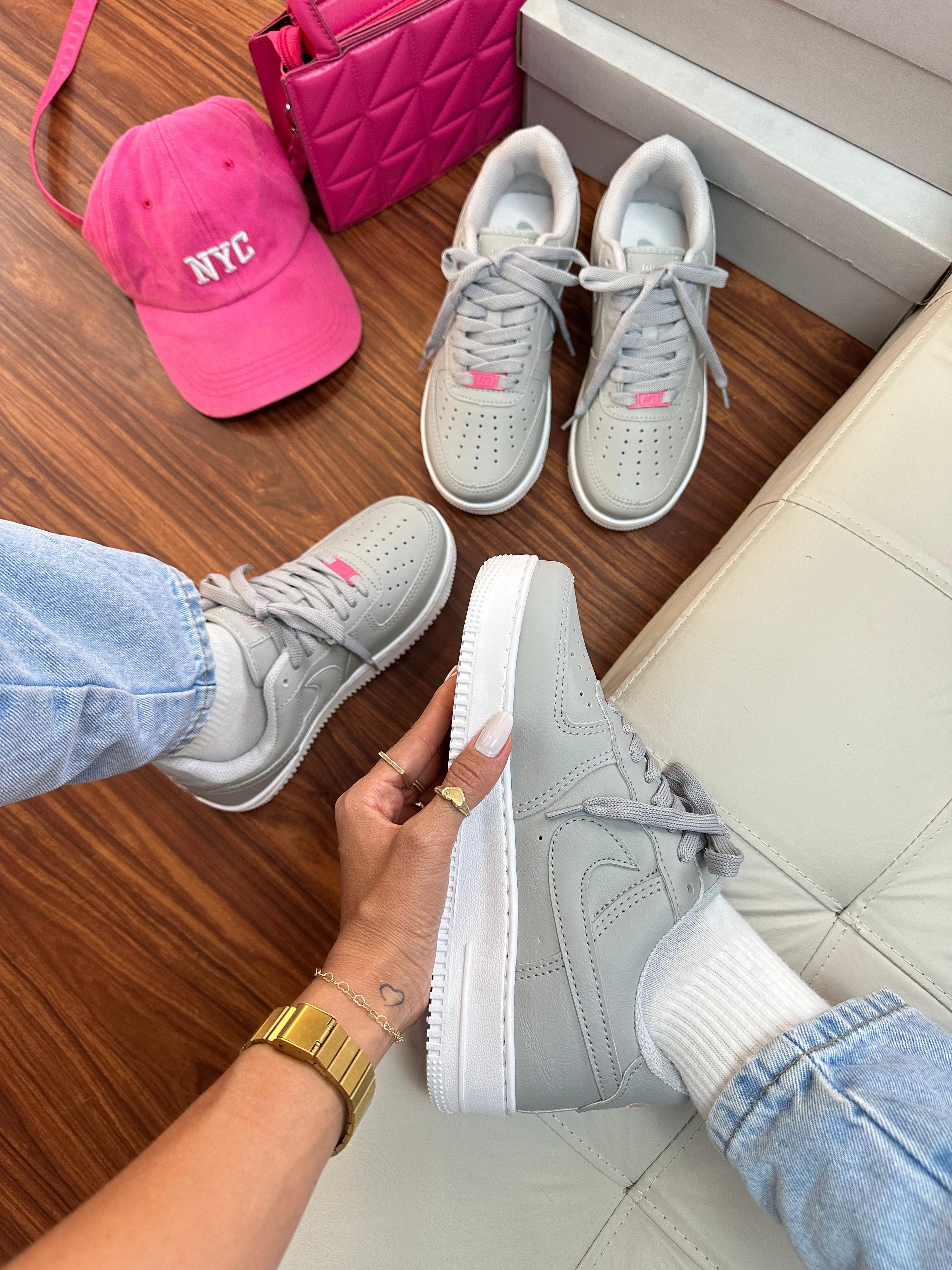 Air Force F1 Cinza/Pink