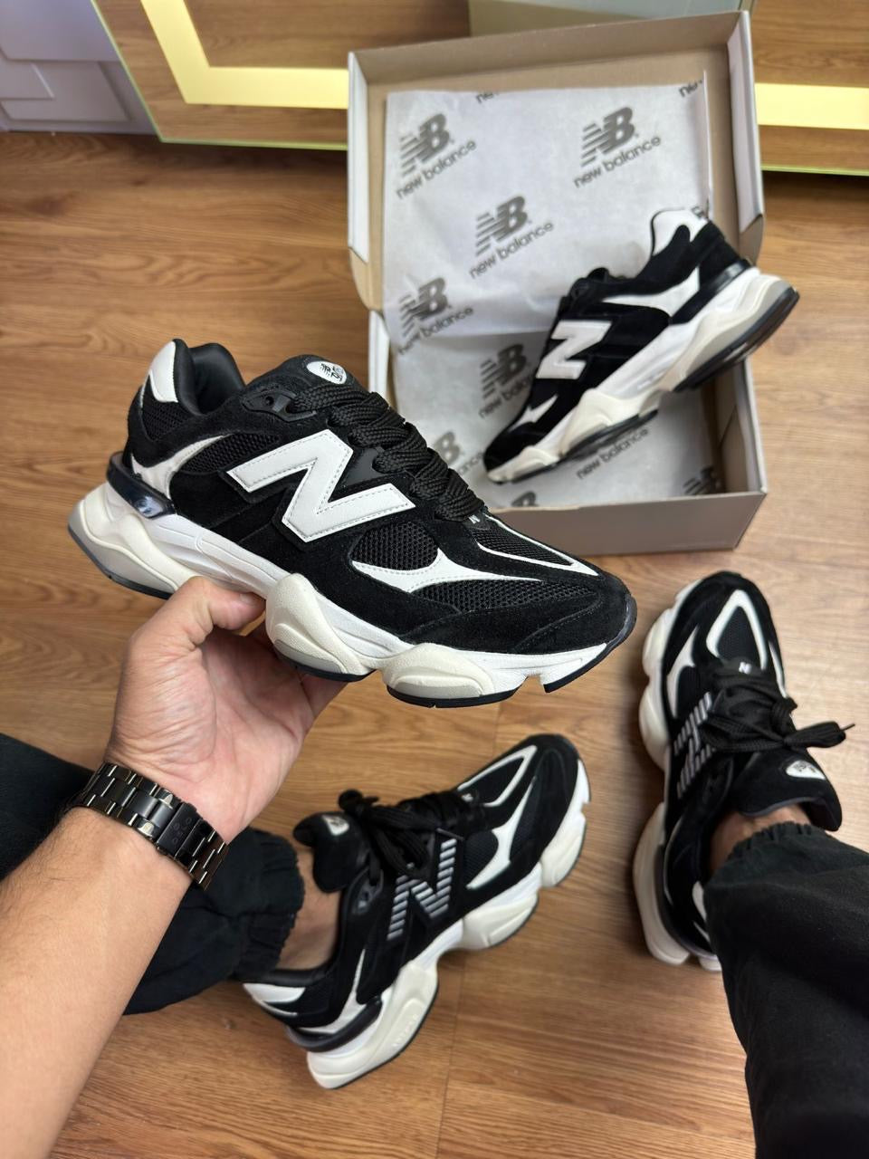 NB 9060 Dark White Couro