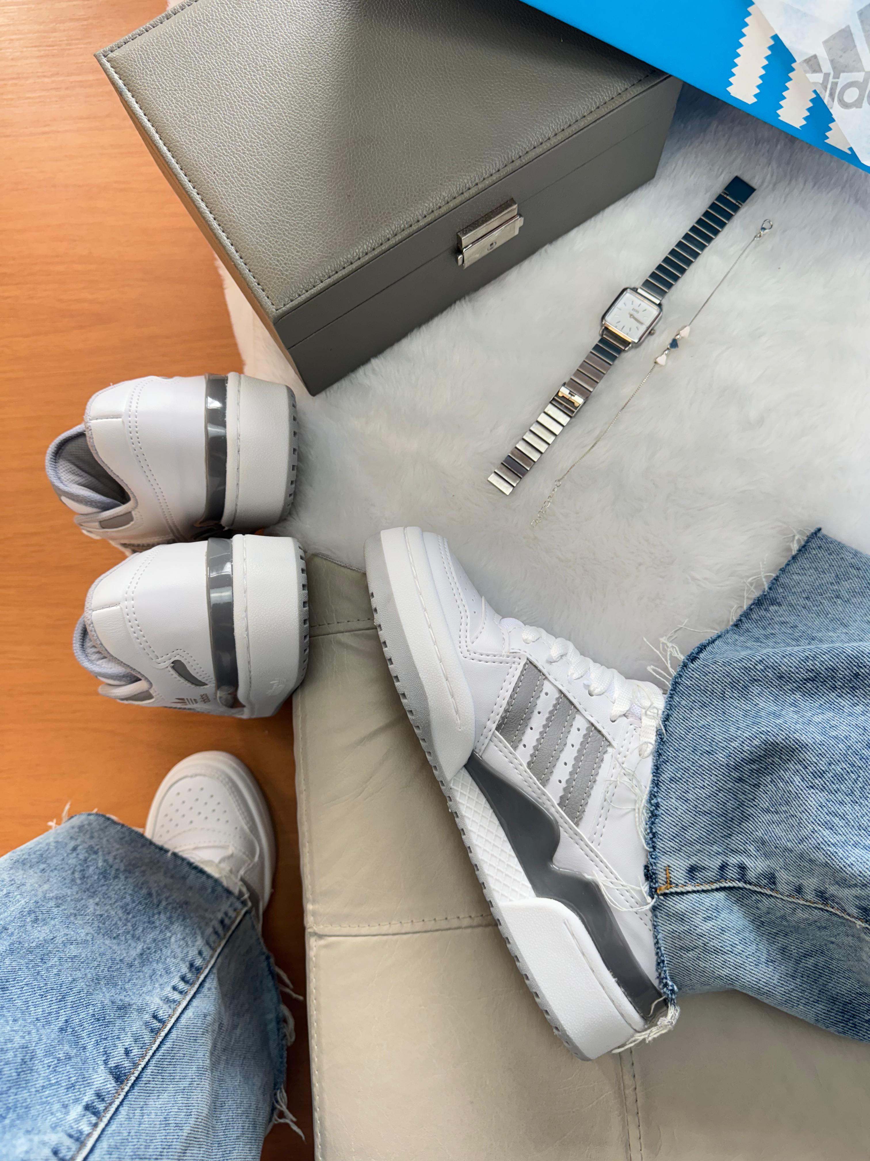 Adidas Fórum Cadarço Cinza