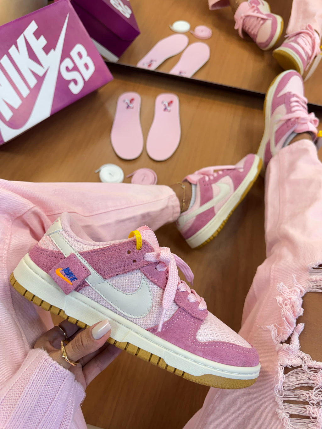 Dunk Teddy Bear Prime Couro Rosa