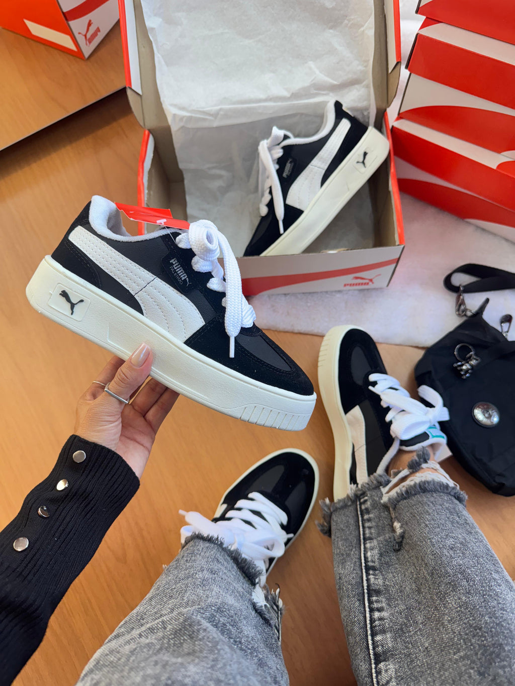Puma Palermo Camurça Preto/Branco