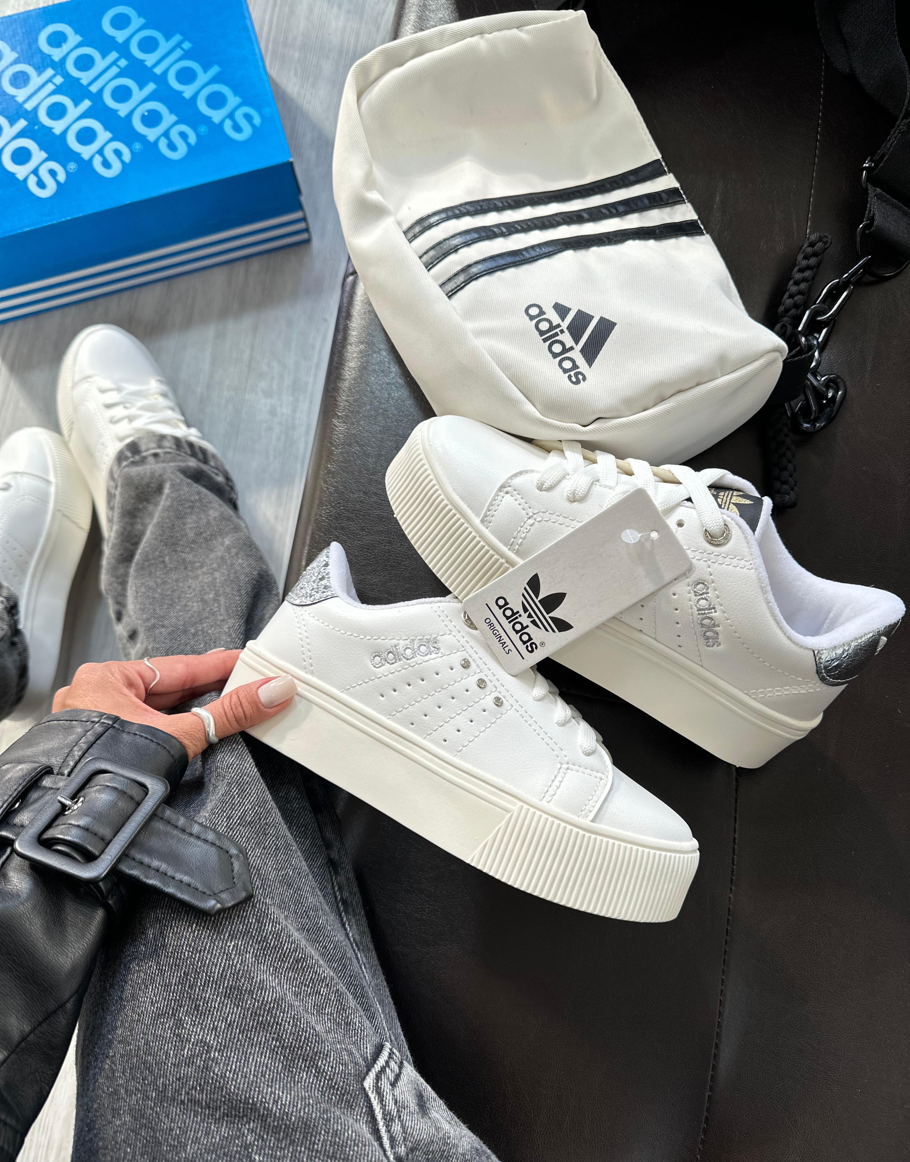Adidas Plataforma Lux Branco/Prata
