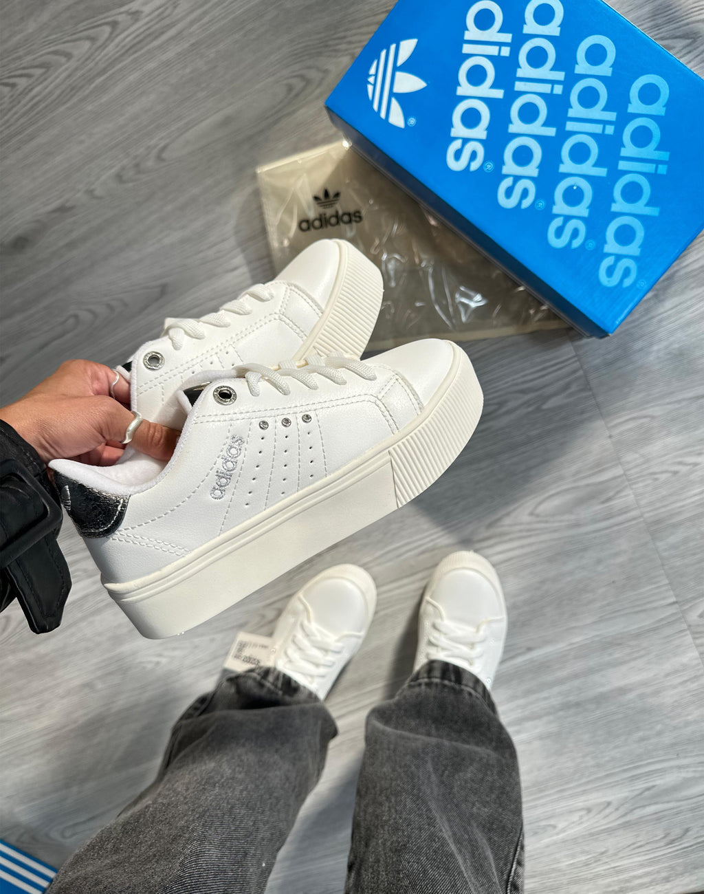 Adidas Plataforma Lux Branco/Prata