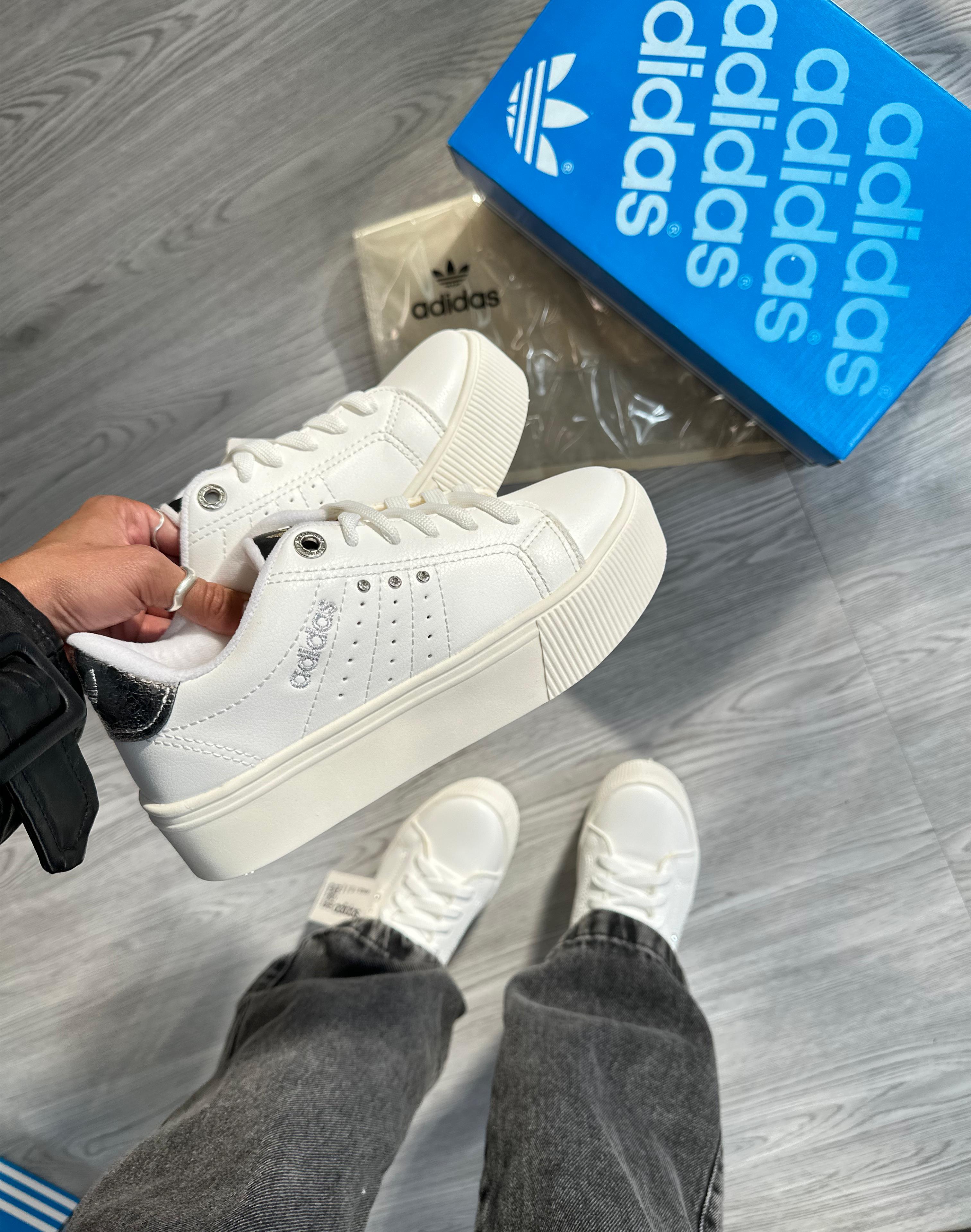 Adidas Plataforma Lux Branco/Prata