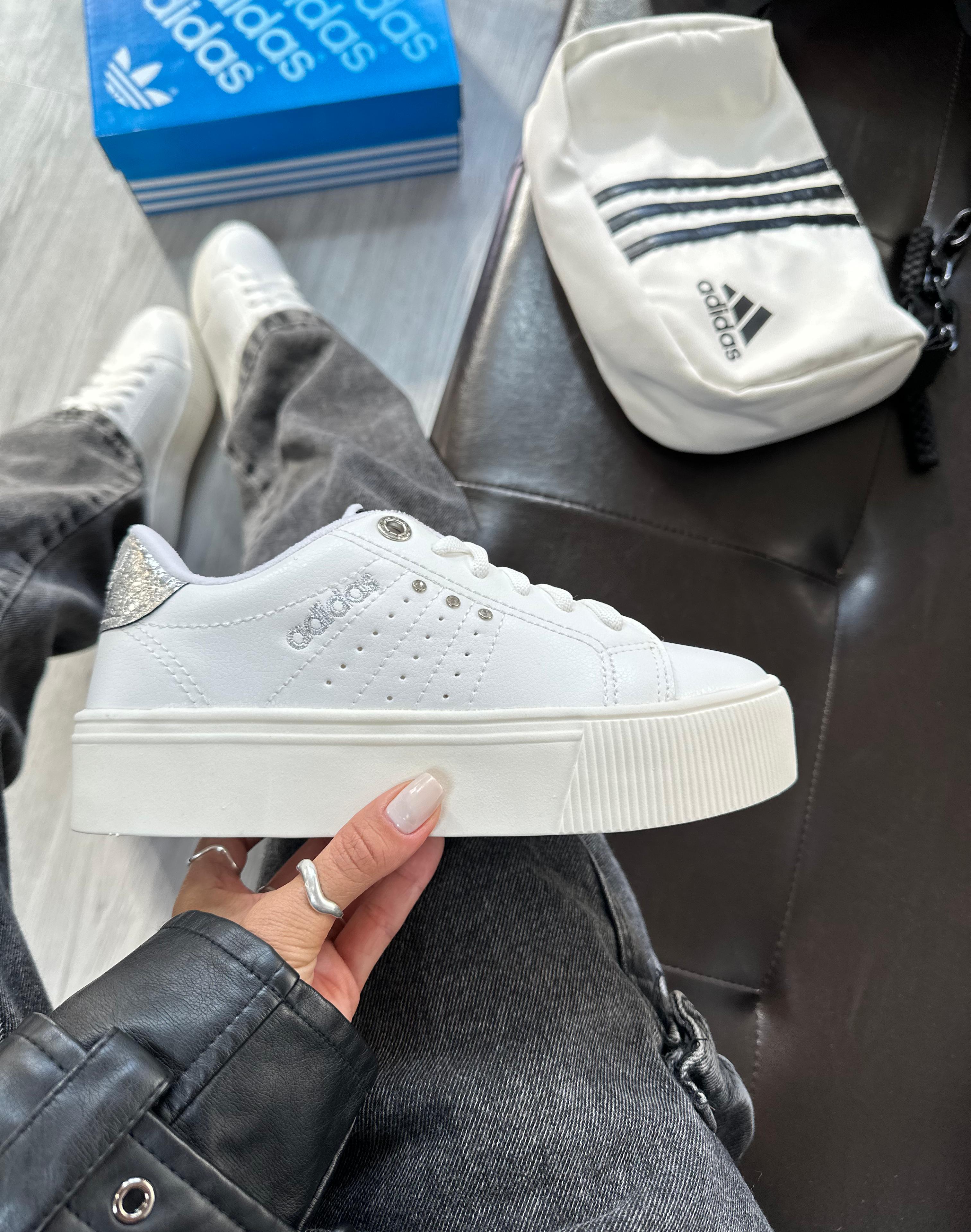 Adidas Plataforma Lux Branco/Prata